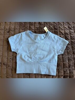 aerie Light Blue Crop Top